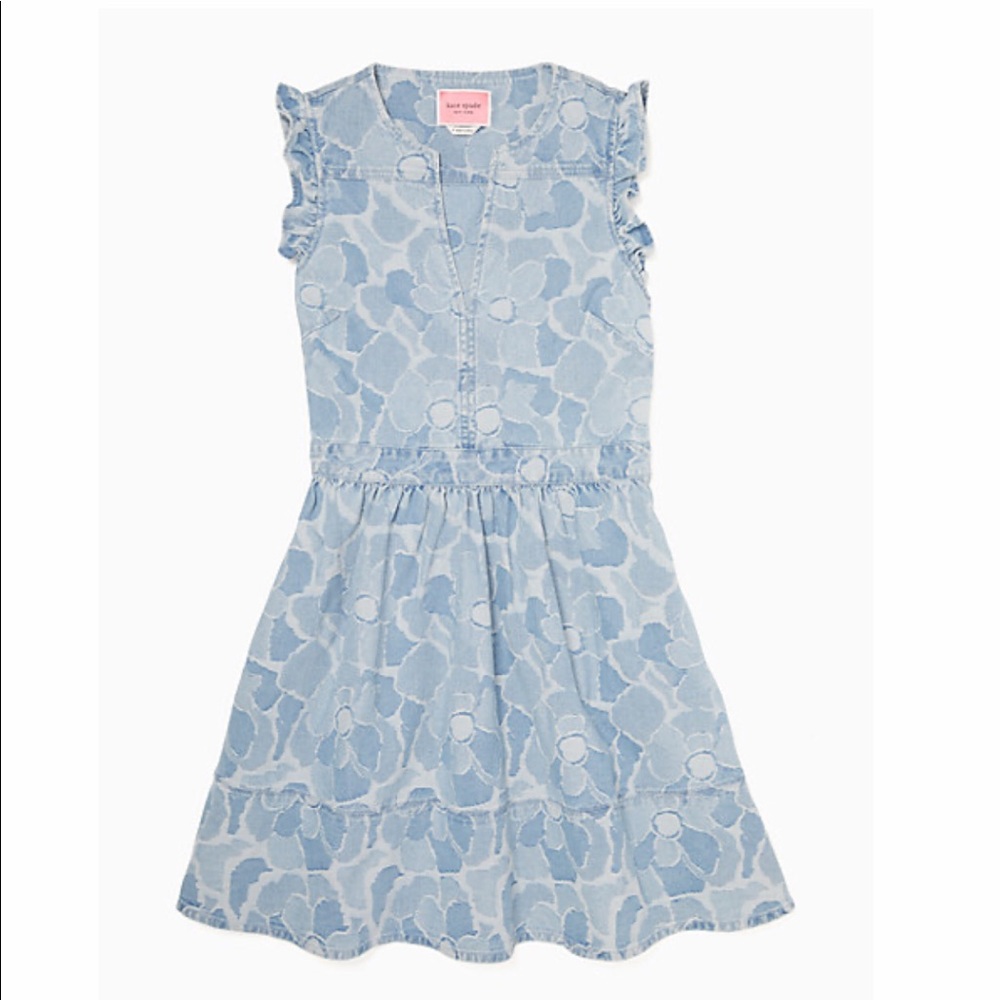 Kate Spade abstract peony denim dress